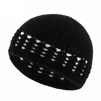 Adults' Wool Cap With Grain Pattern In Coffer Color, Made From Wool Yarn, Suitable As Ethnic Or Religious Headscarf
