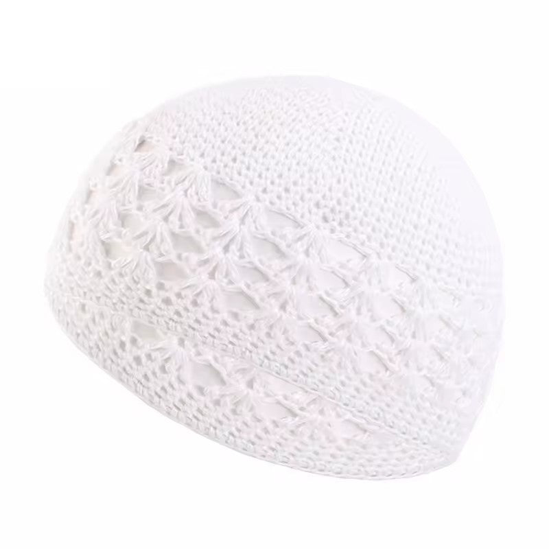 Adults' Wool Cap With Grain Pattern In Coffer Color, Made From Wool Yarn, Suitable As Ethnic Or Religious Headscarf