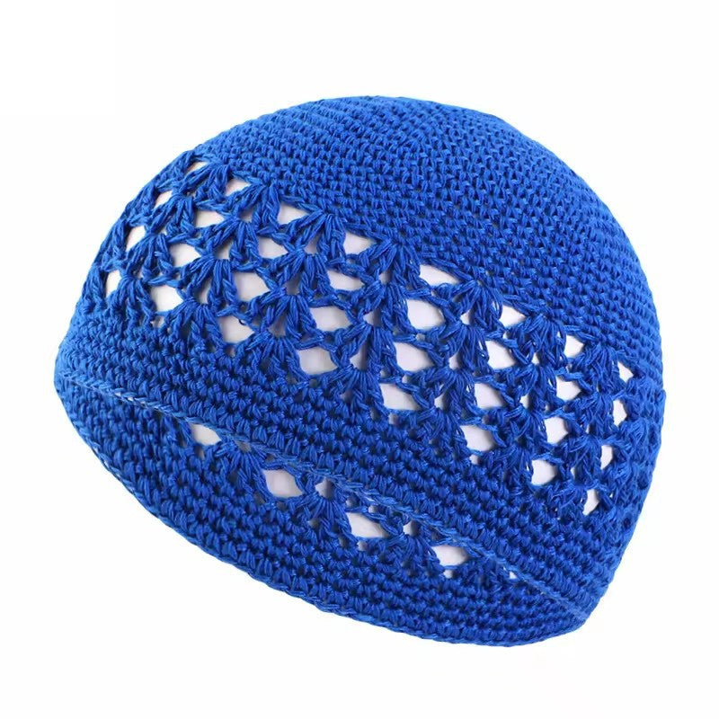 Adults' Wool Cap With Grain Pattern In Coffer Color, Made From Wool Yarn, Suitable As Ethnic Or Religious Headscarf