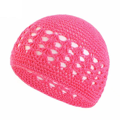 Adults' Wool Cap With Grain Pattern In Coffer Color, Made From Wool Yarn, Suitable As Ethnic Or Religious Headscarf