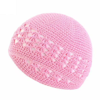 Adults' Wool Cap With Grain Pattern In Coffer Color, Made From Wool Yarn, Suitable As Ethnic Or Religious Headscarf