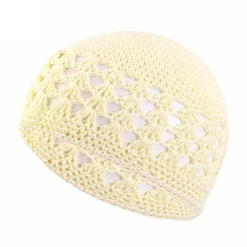 Adults' Wool Cap With Grain Pattern In Coffer Color, Made From Wool Yarn, Suitable As Ethnic Or Religious Headscarf