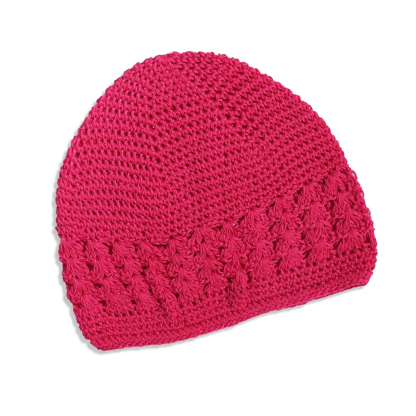 Adults' Wool Cap With Grain Pattern In Coffer Color, Made From Wool Yarn, Suitable As Ethnic Or Religious Headscarf