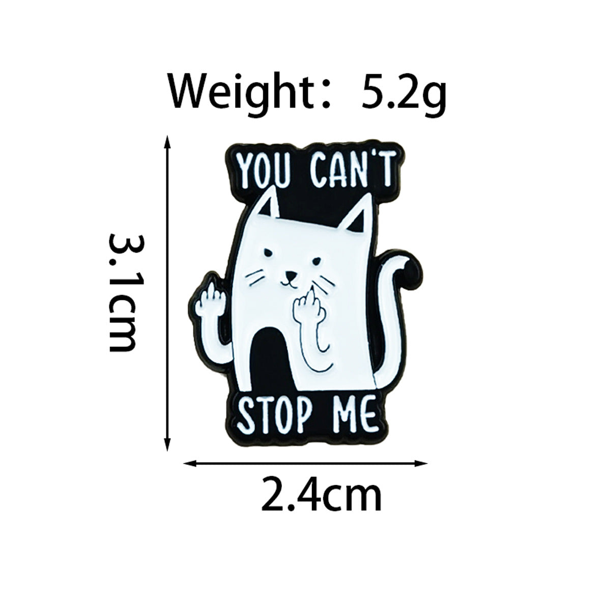 Cat Pin Made Of Zinc Alloy Featuring Enamel Craft