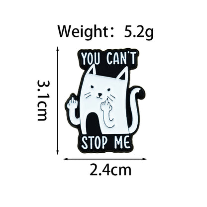 Cat Pin Made Of Zinc Alloy Featuring Enamel Craft