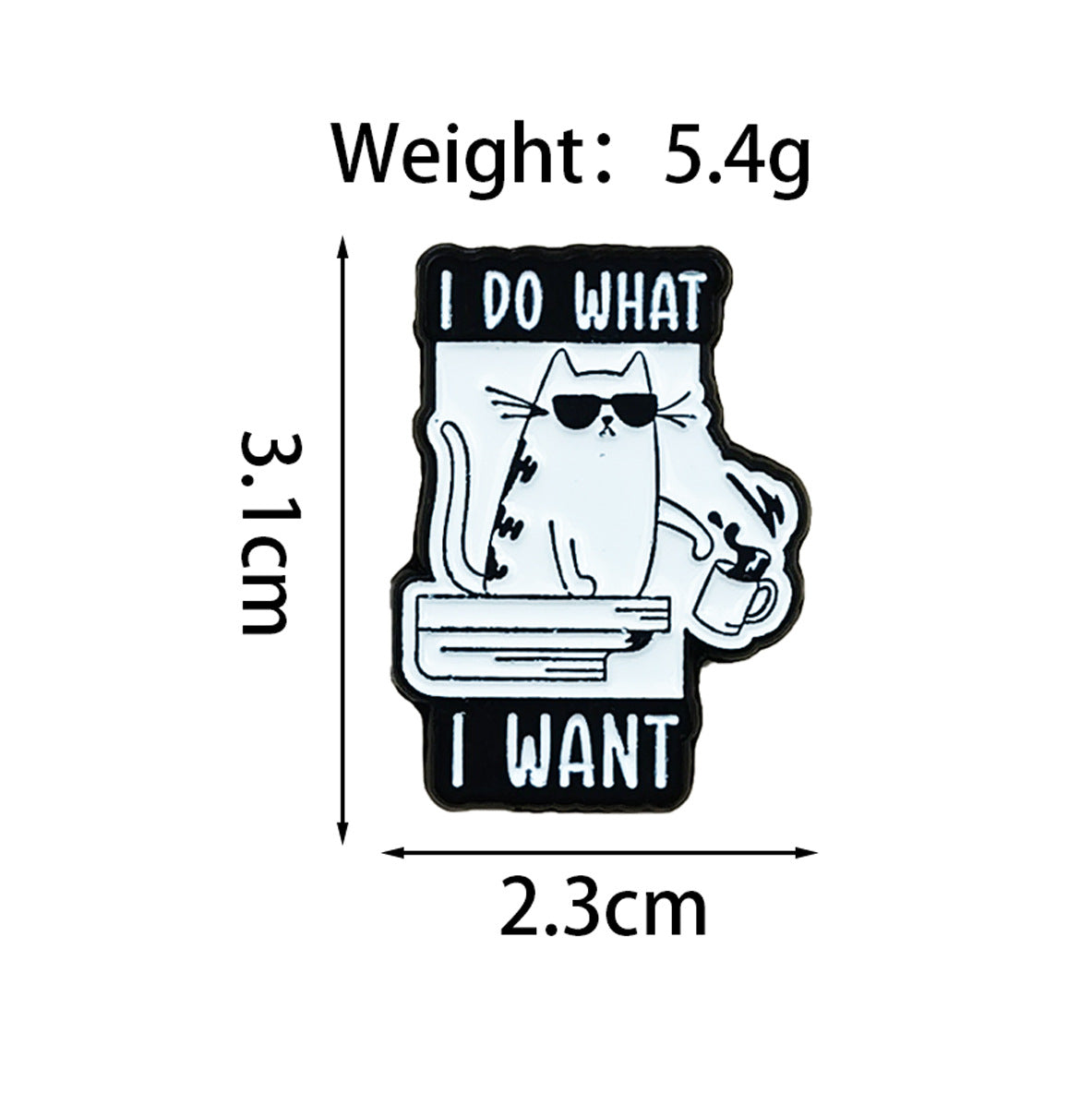 Cat Pin Made Of Zinc Alloy Featuring Enamel Craft