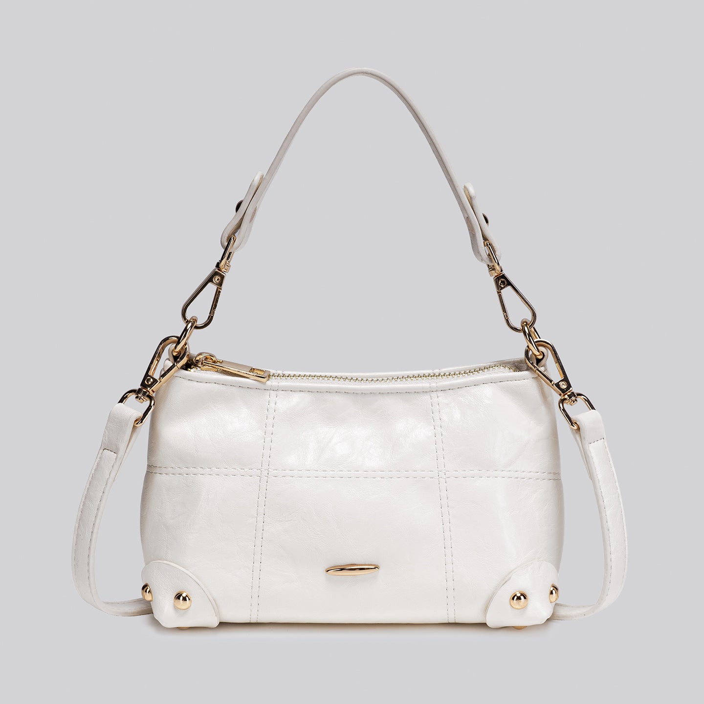 Women’s Square PU Leather Shoulder Bag With Sewing Thread Detail, Single Shoulder Strap, Perfect For Spring And Summer
