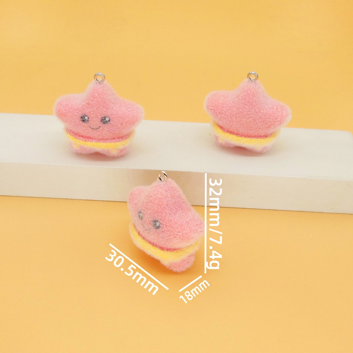 Flocking Resin Animal Love Charms Hanging Ornament