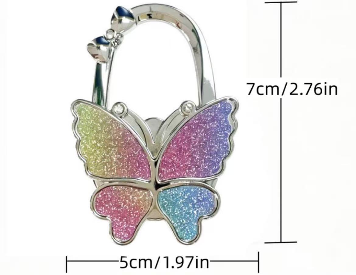 Electroplated Dyed Black Alloy Flowers Bag Pendant With Rhinestones For Christmas