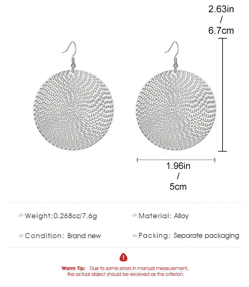 Exaggerated Circle Gold Alloy Earrings With Electroplated Finish For A Stylish Look