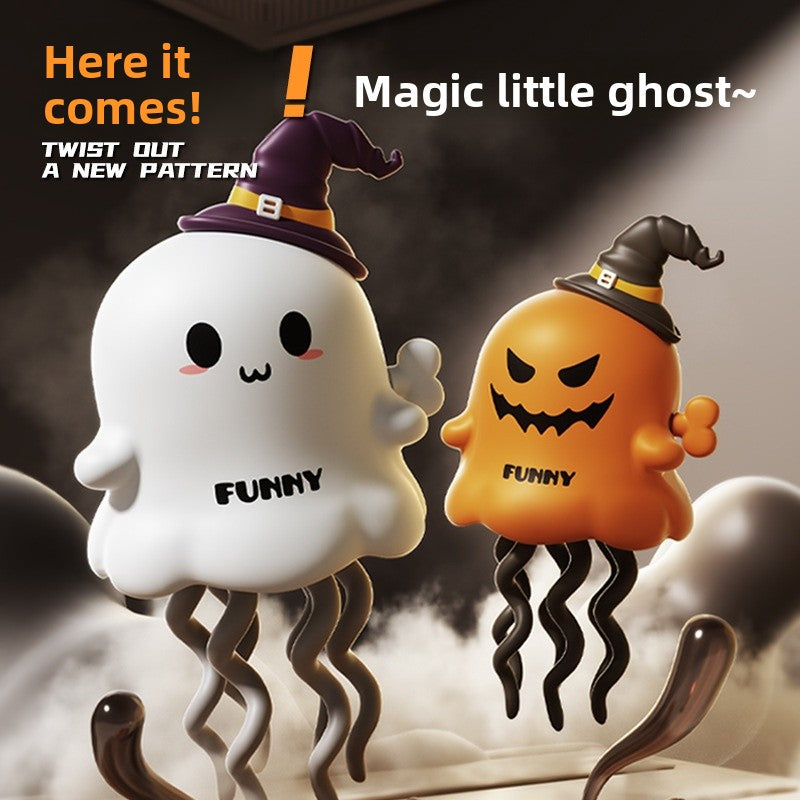 Halloween Pumpkin Clockwork Toy For Children Unisex, Made Of Durable Orange Plastic