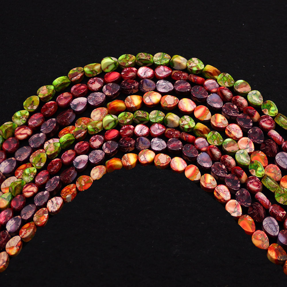 Natural Emperor Stone Rhombus Beads With 6 Mm Diameter, Polished Finish For Jewelry Making