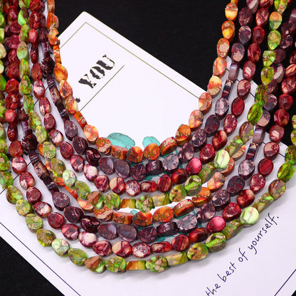 Natural Emperor Stone Rhombus Beads With 6 Mm Diameter, Polished Finish For Jewelry Making