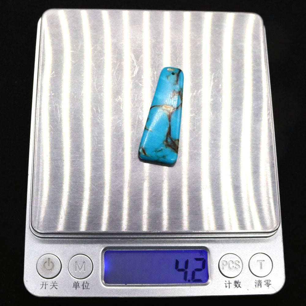 Polished Turquoise Pendant With Turquoise Inlay Featuring Dyed Emperor Stone In Synthesis Material