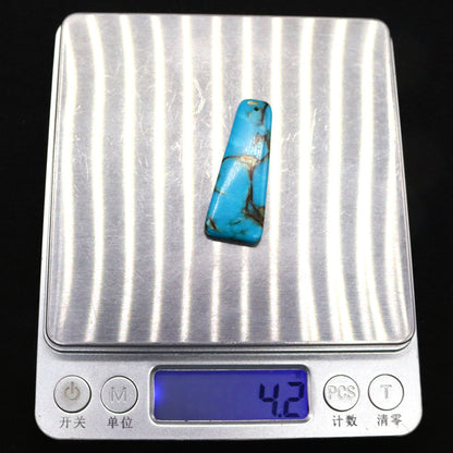 Polished Turquoise Pendant With Turquoise Inlay Featuring Dyed Emperor Stone In Synthesis Material