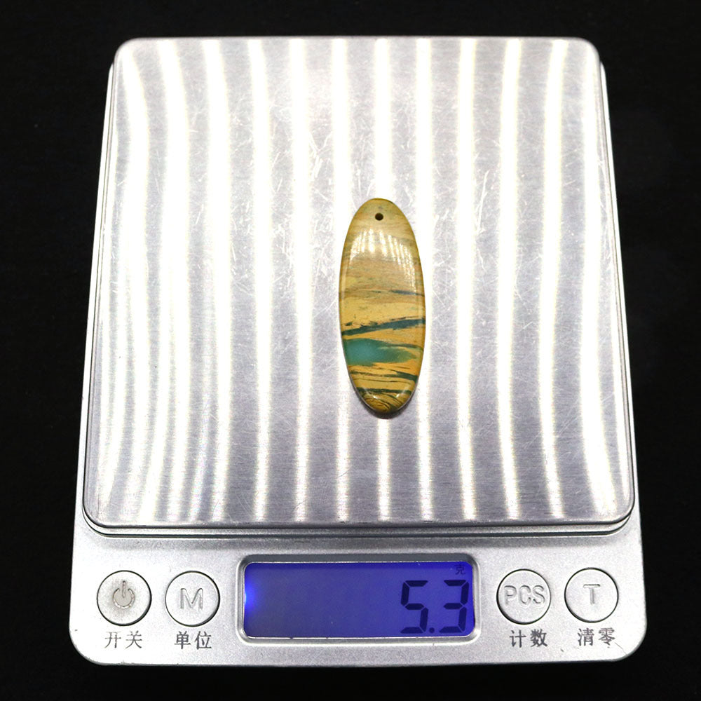 Oval Natural Stone Pendant Featuring Polished Craftsmanship With Dyed Emperor Stone In Synthesis Material