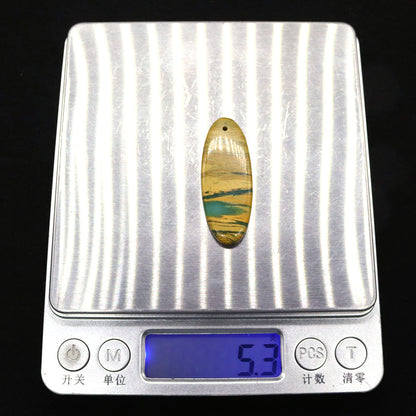 Oval Natural Stone Pendant Featuring Polished Craftsmanship With Dyed Emperor Stone In Synthesis Material