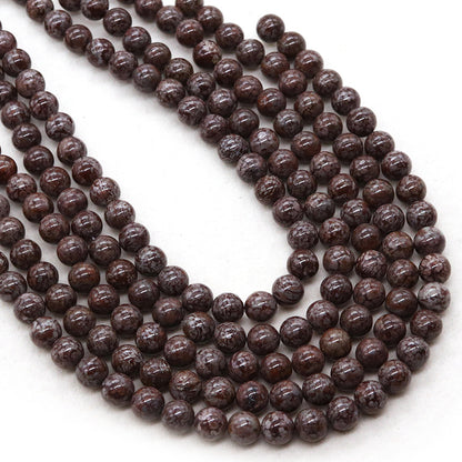 Handmade Round Natural Stone Beads With Stone Texture, Diameter 4mm, Baroque Style For Jewelry Making