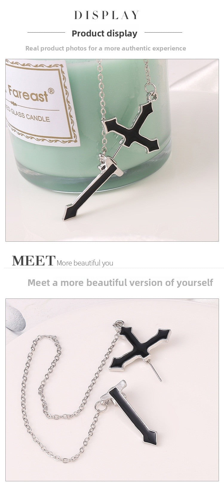 Exaggerated Chain Stud Earrings In Alloy With Electroplated Enamel Craft