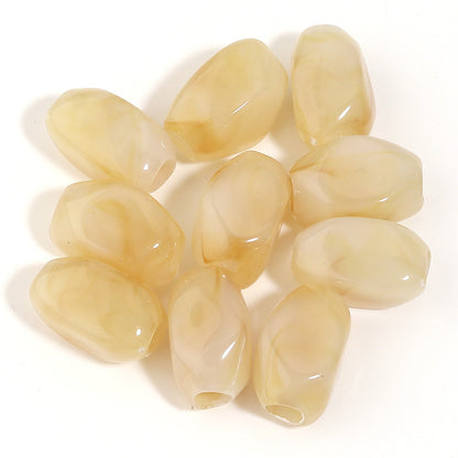 Irregular Two-tone Cloud Beads Large Hole Faux Stone Bracelet Phone Chain DIY Beading Material Kit Light Gray Coffee Color