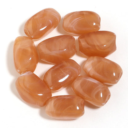 Irregular Two-tone Cloud Beads Large Hole Faux Stone Bracelet Phone Chain DIY Beading Material Kit Light Gray Coffee Color