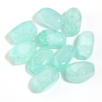Irregular Two-tone Cloud Beads Large Hole Faux Stone Bracelet Phone Chain DIY Beading Material Kit Light Gray Coffee Color