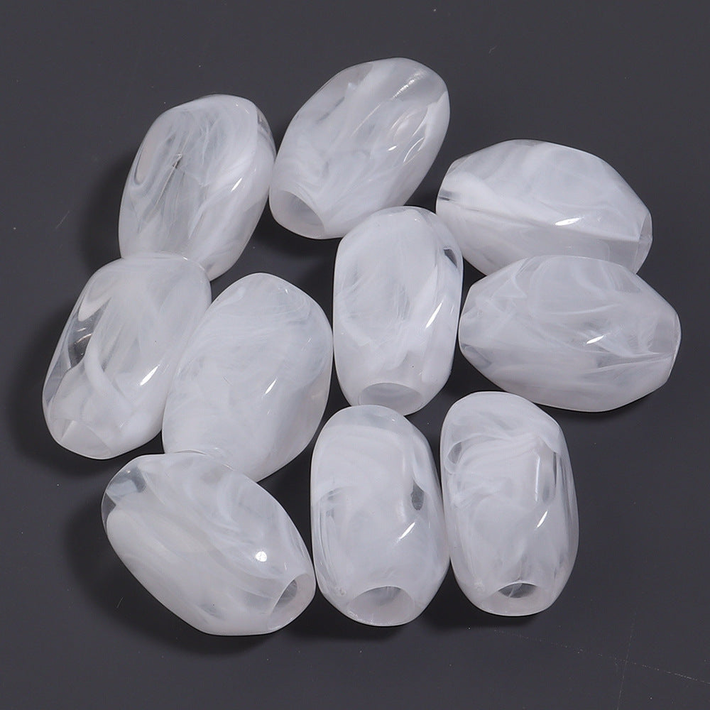 Irregular Two-tone Cloud Beads Large Hole Faux Stone Bracelet Phone Chain DIY Beading Material Kit Light Gray Coffee Color