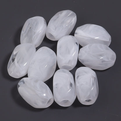 Irregular Two-tone Cloud Beads Large Hole Faux Stone Bracelet Phone Chain DIY Beading Material Kit Light Gray Coffee Color