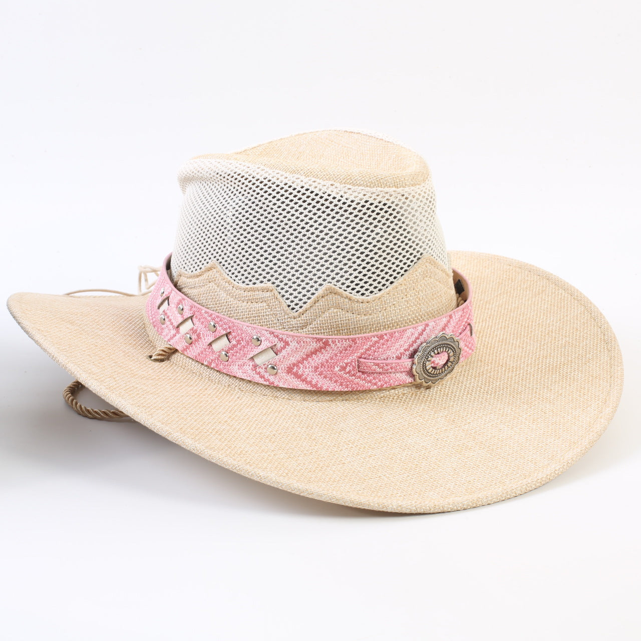 Unisex Cowboy Style Solid Color Straw Hat With Wide Brim, Breathable Design Featuring Braid Craftsmanship