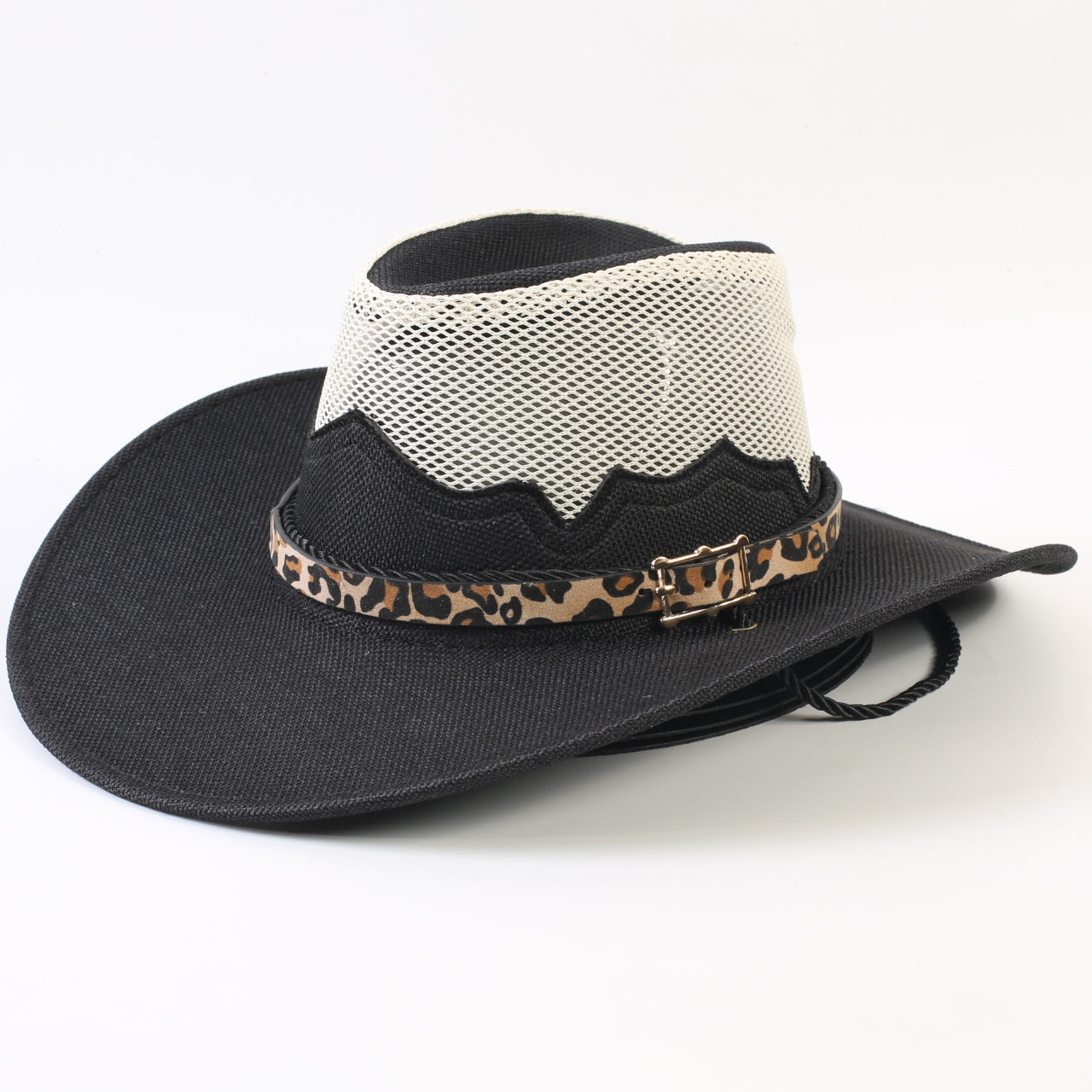 Unisex Cowboy Style Solid Color Straw Hat With Wide Brim, Breathable Design Featuring Braid Craftsmanship