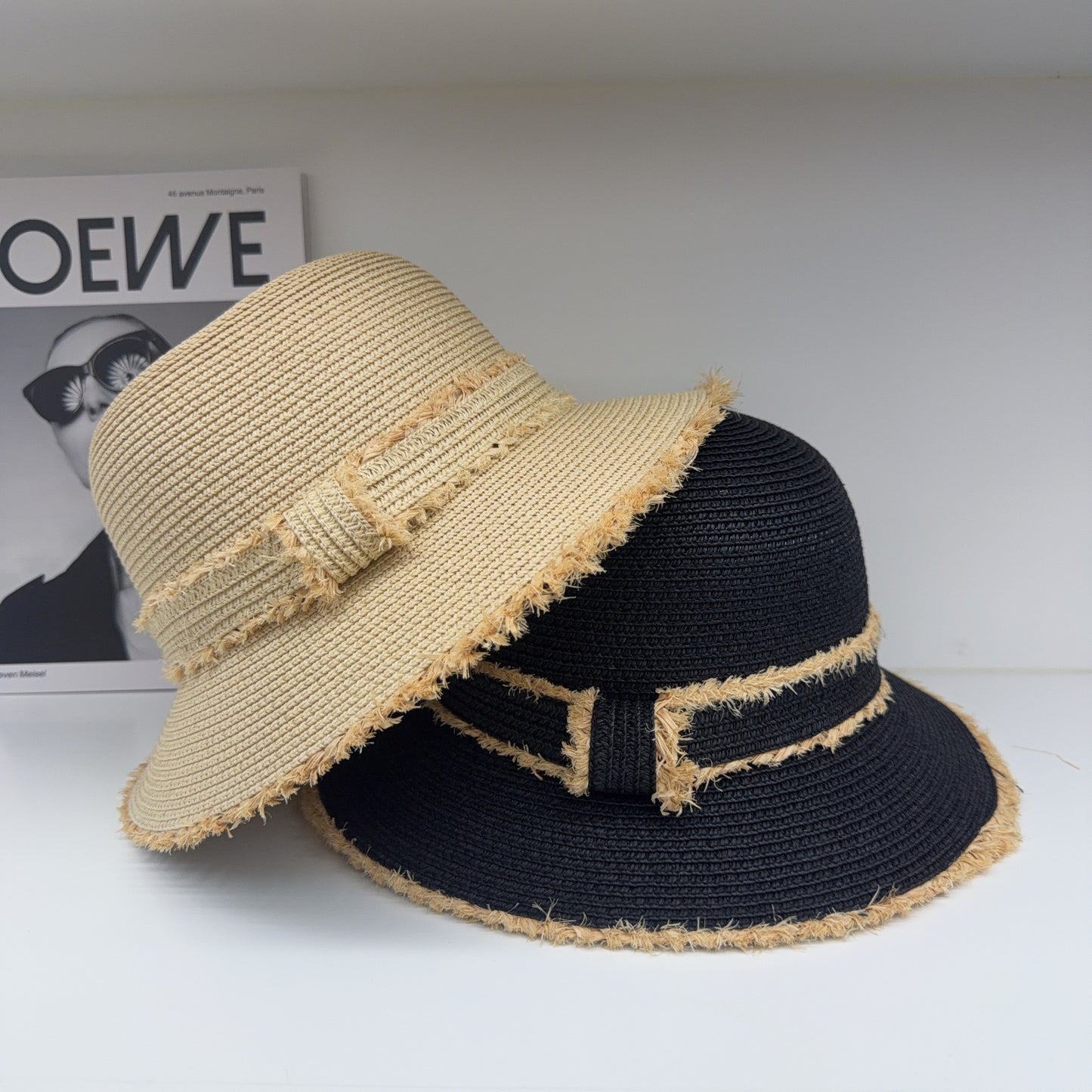 French Style Solid Color Straw Hat For Women With Short Brim, UV Protection Featuring Braid Craftsmanship