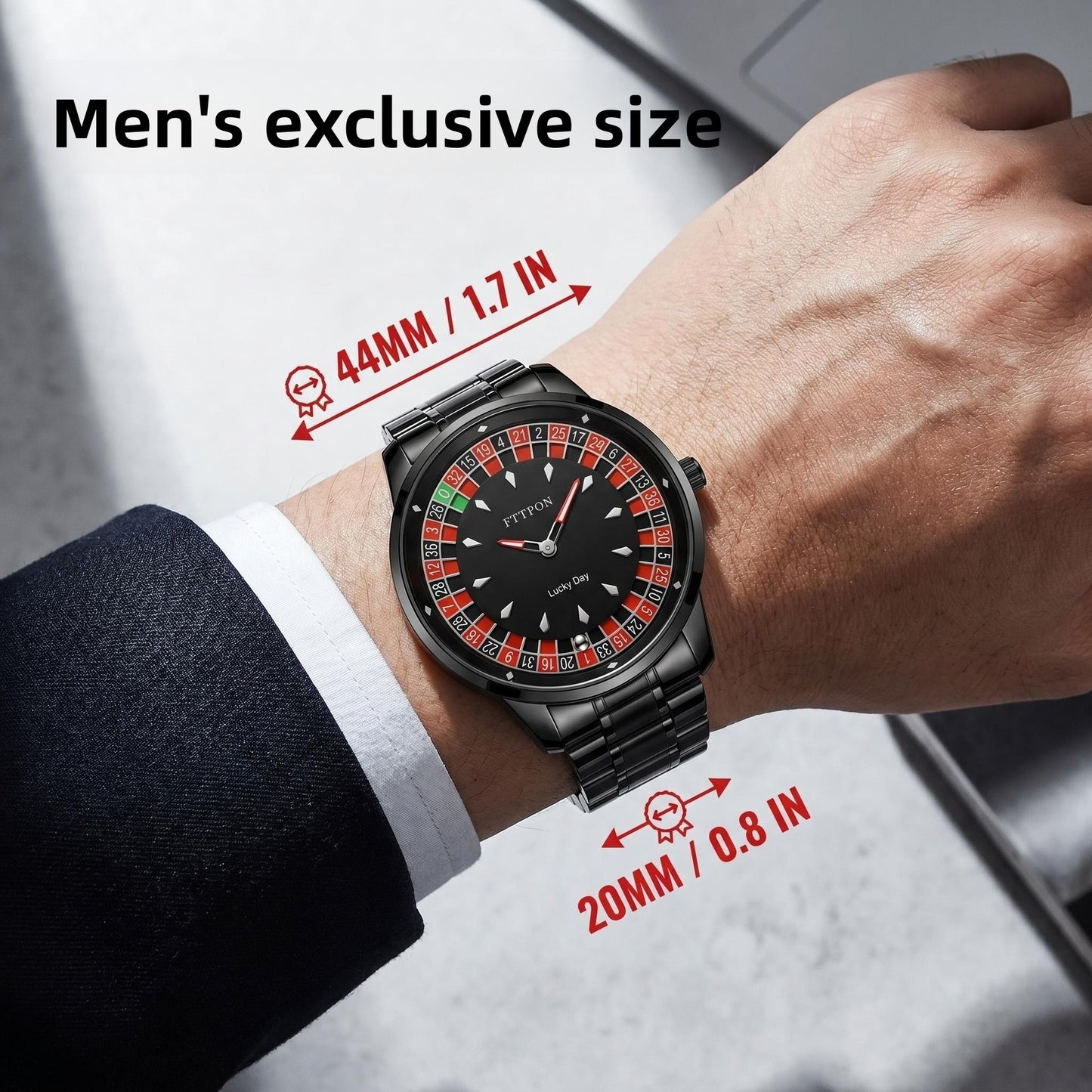 Men's Quartz Watch With Genuine Leather Strap And Pin Buckle Featuring Round Dial And Tempered Glass Mirror