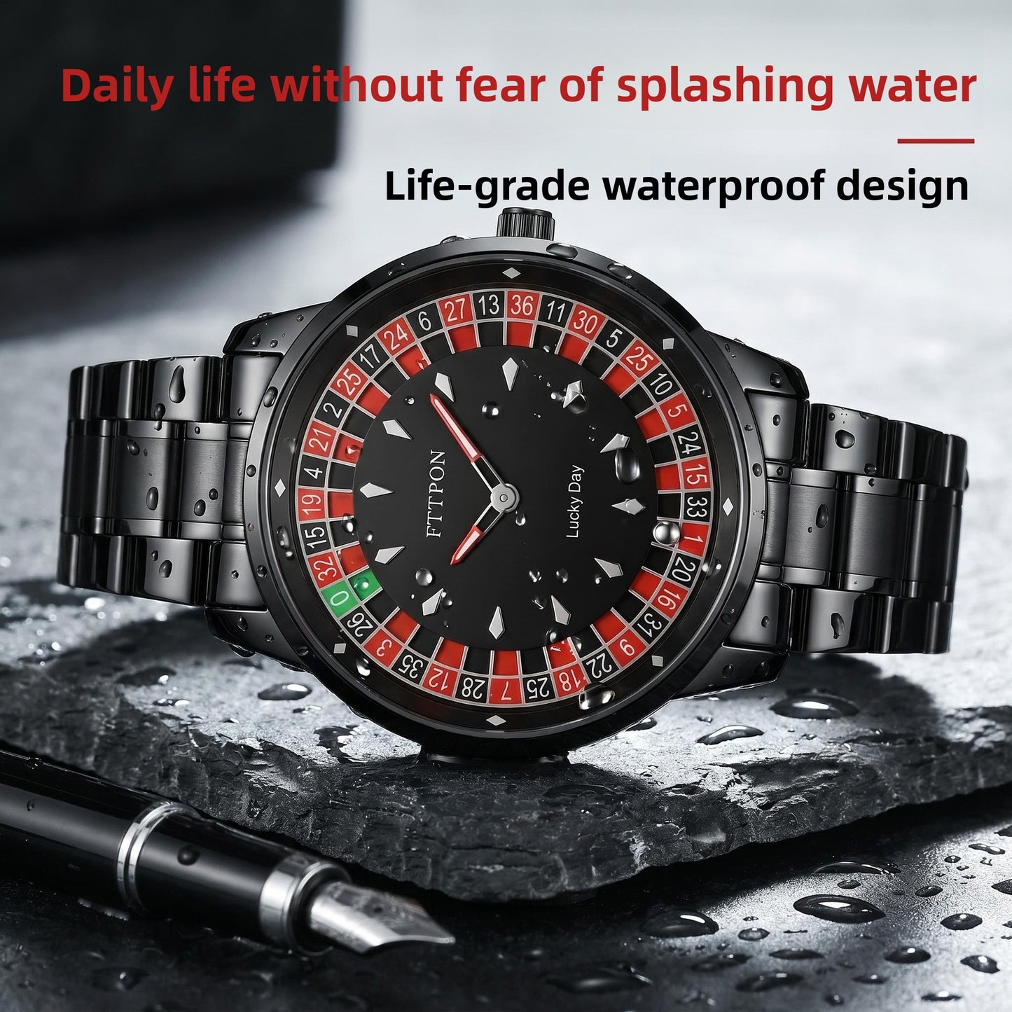 Men's Quartz Watch With Genuine Leather Strap And Pin Buckle Featuring Round Dial And Tempered Glass Mirror