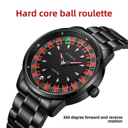 Men's Quartz Watch With Genuine Leather Strap And Pin Buckle Featuring Round Dial And Tempered Glass Mirror