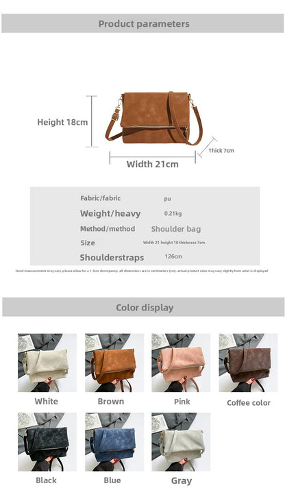 Women’s Square PU Leather Shoulder Bag With Sewing Thread Detail, Single Shoulder Strap, Perfect For Autumn