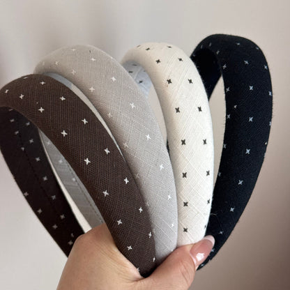 Star Pattern Spa Headband For Women In White Cloth, Perfect For Summer