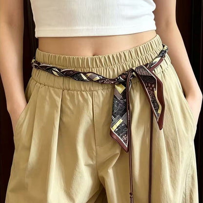 Ethnic Style Women’s Bandana Waist Chain With Rope Buckle, Cloth Material Featuring Braid Surface Finish