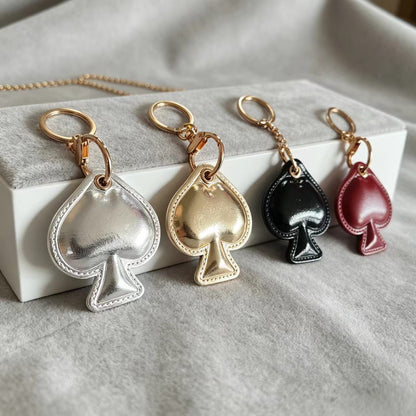New Year Gold Card Key Chain With PU Leather Bag Charm Accessory
