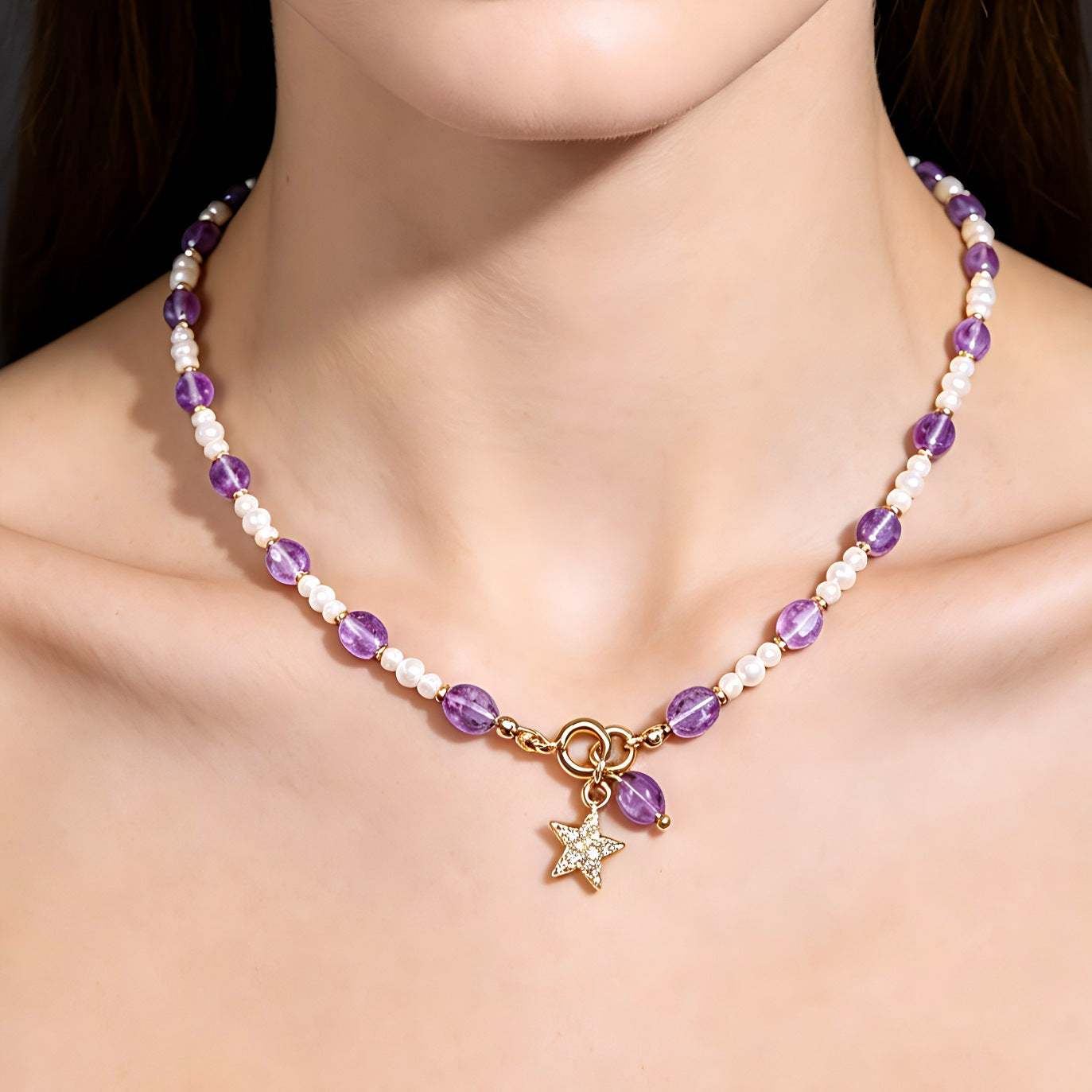 Pearl Beaded Chain Necklace For Women Featuring Acrylic Beading Craft
