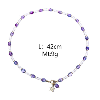 Pearl Beaded Chain Necklace For Women Featuring Acrylic Beading Craft