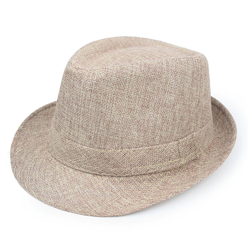 Unisex Vintage Style Panama Hat With Rolled Brim, UV Protection, Made Of Polyester Featuring Embroidery