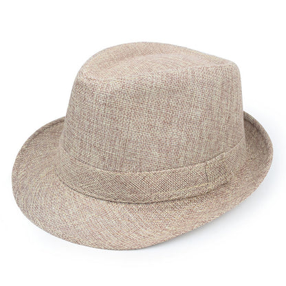 Unisex Vintage Style Panama Hat With Rolled Brim, UV Protection, Made Of Polyester Featuring Embroidery