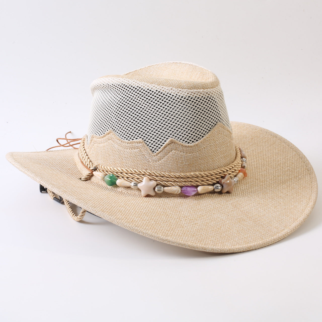 Unisex Cowboy Style Solid Color Straw Hat With Wide Brim, Breathable Design Featuring Braid Craftsmanship