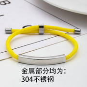 304 Stainless Steel Yellow Rope Bracelet Silver