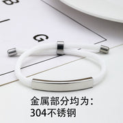 304 Stainless Steel White Rope Bracelet Silver