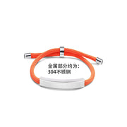 304 Stainless Steel Orange Rope Bracelet Silver