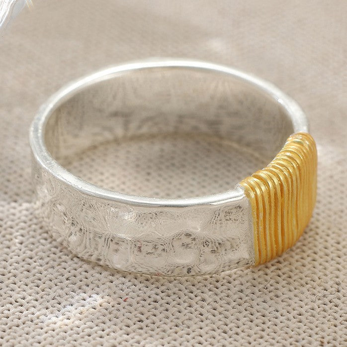 Waves Rings For Women In 304 Stainless Steel With Electroplated Finish Featuring Simple Style, Available In Silver