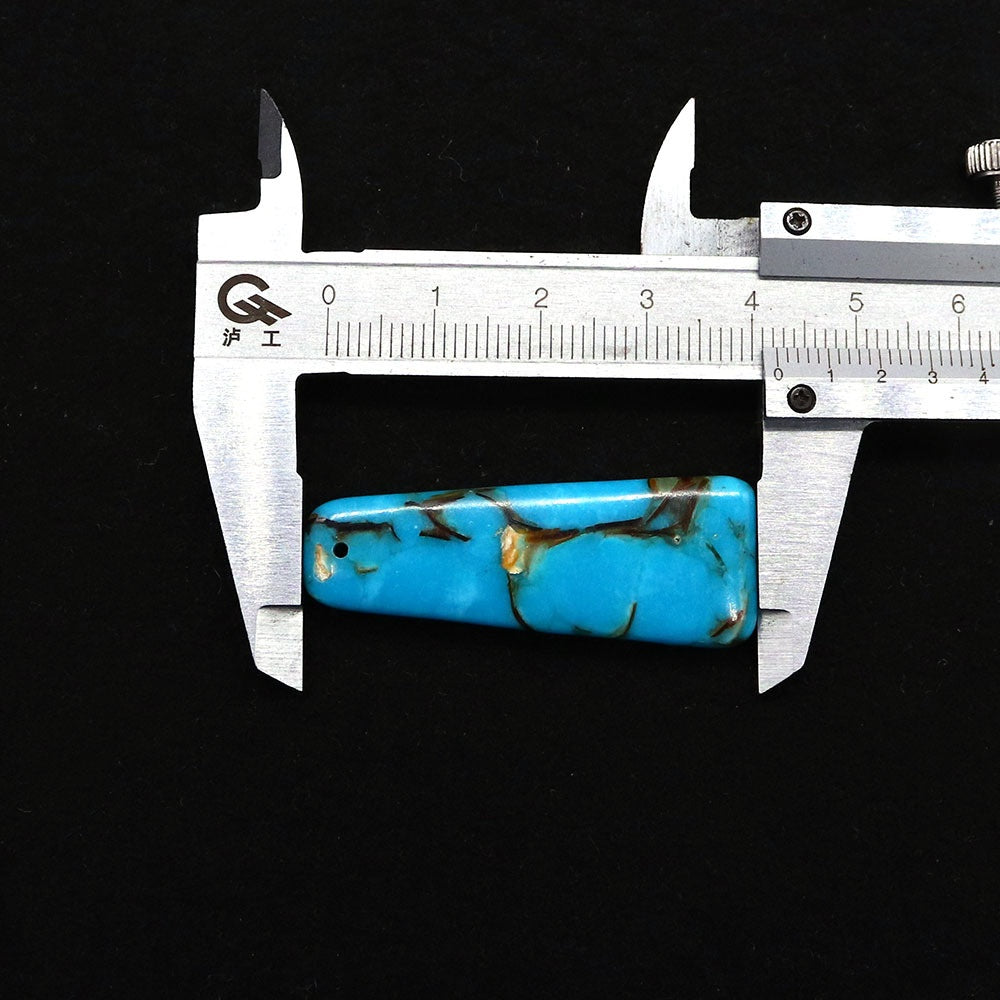 Polished Turquoise Pendant With Turquoise Inlay Featuring Dyed Emperor Stone In Synthesis Material