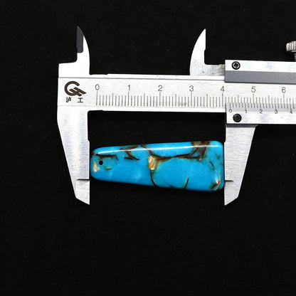 Polished Turquoise Pendant With Turquoise Inlay Featuring Dyed Emperor Stone In Synthesis Material