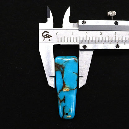 Polished Turquoise Pendant With Turquoise Inlay Featuring Dyed Emperor Stone In Synthesis Material